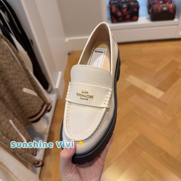 NEW In Box COACH Ruthie Loafer Women's Chalk Leather CM587 us8 - Picture 1 of 5